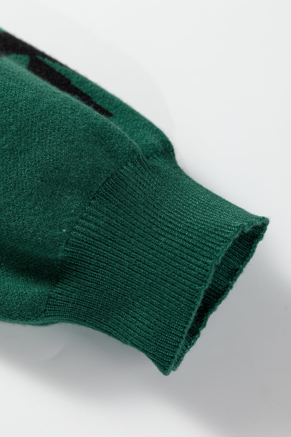 Racing Red Pearl Embellished Bow Pattern Loose Sweater