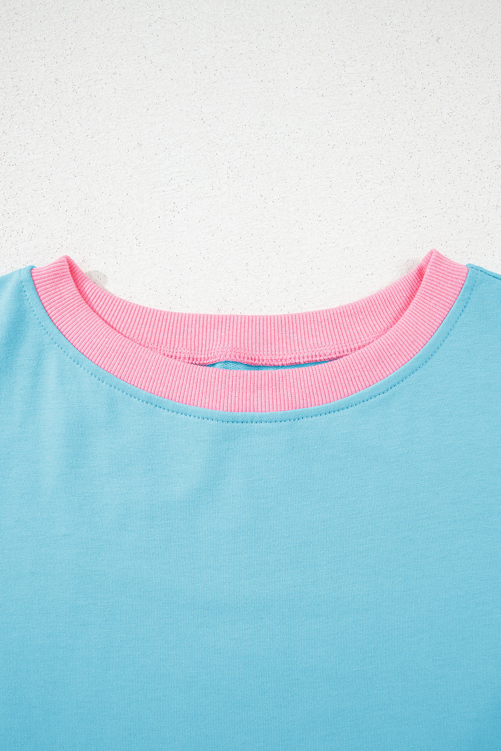 Evergreen Colorblock Edge Drop Shoulder T Shirt and Skirt 2Pcs Set