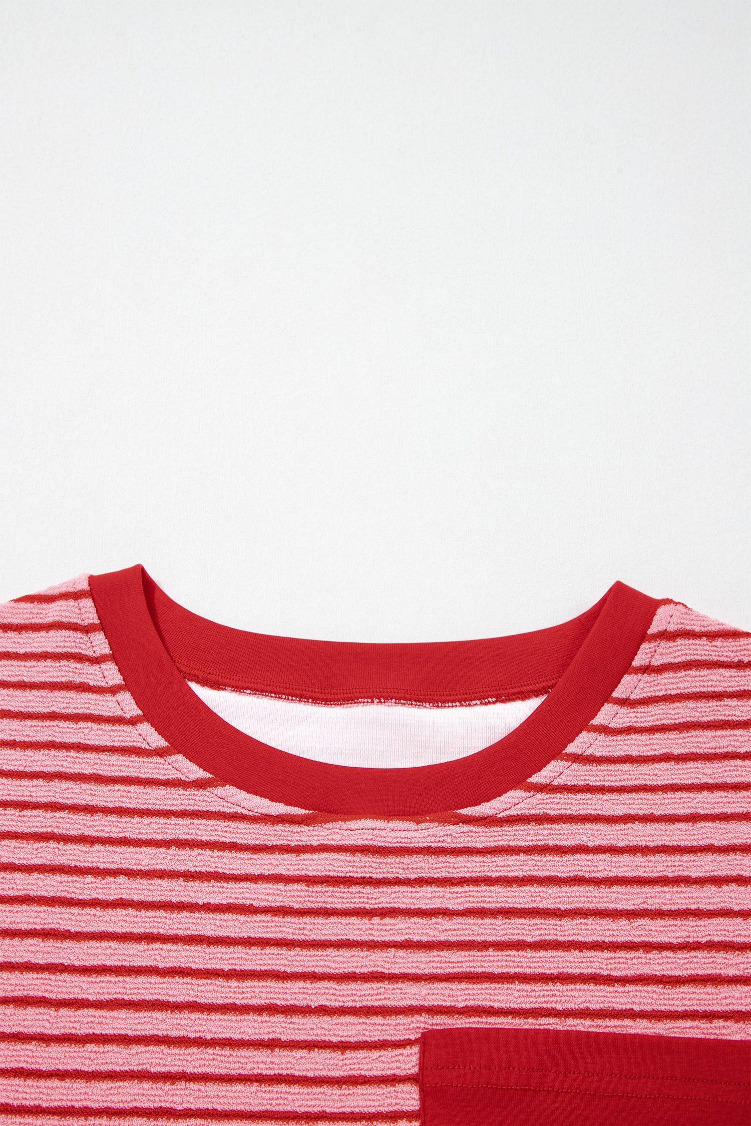 Sky Blue Stripe Crew Neck Tee Drawstring Waist Cropped Pants Set