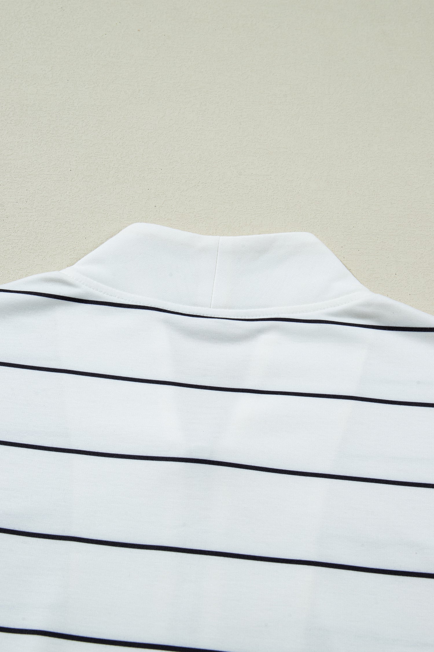 White Stripe Color Block Zip V Neck Sleeveless Top