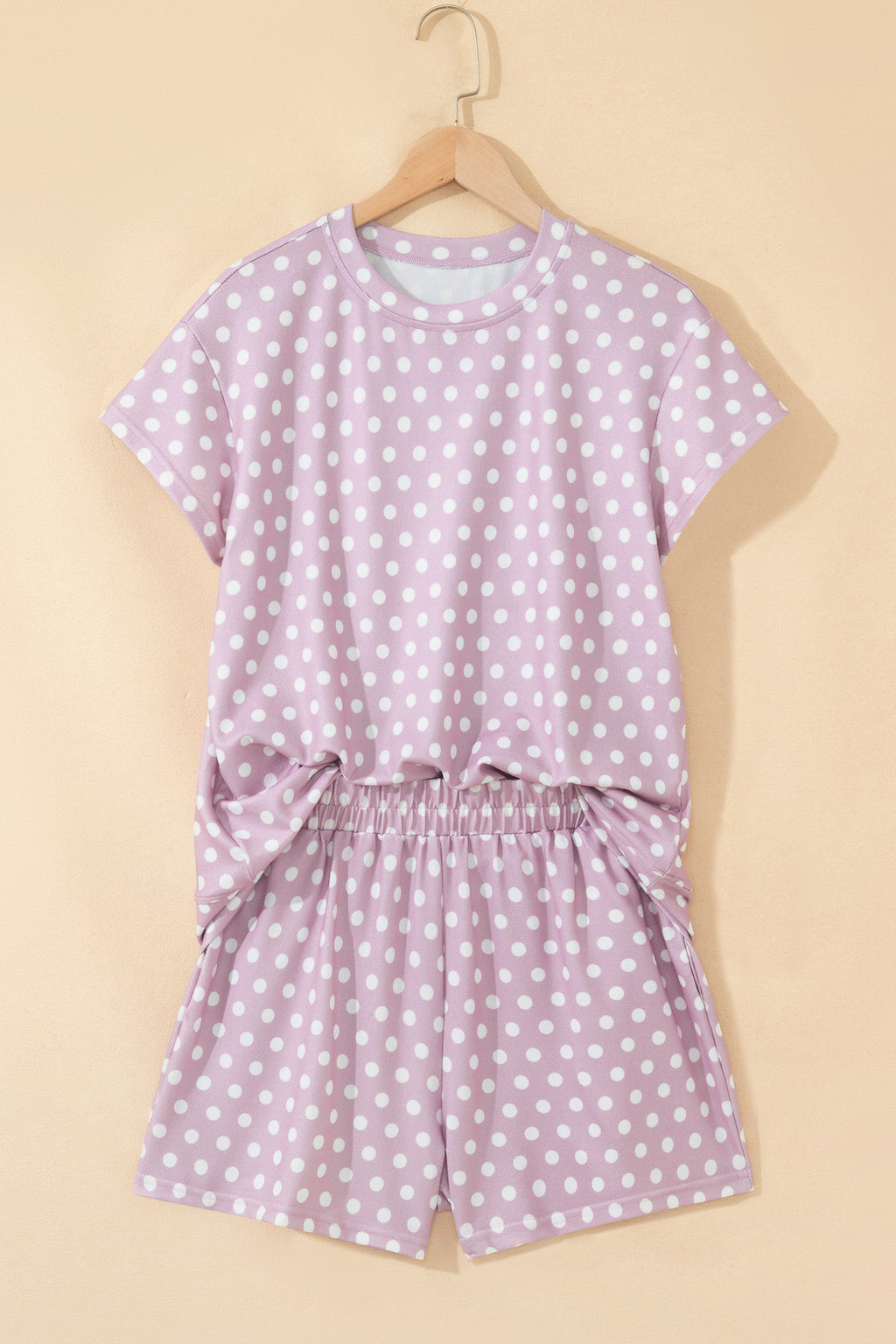 Pink Polka Dot Print Short Set