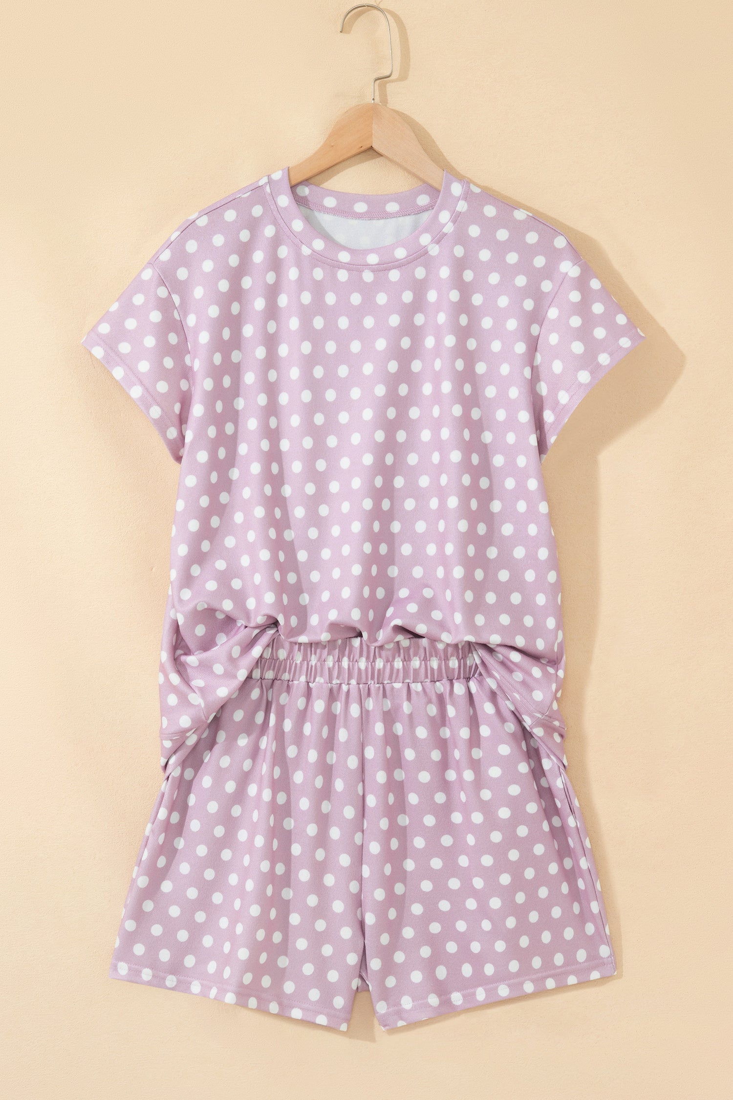 Pink Polka Dot Print Short Set