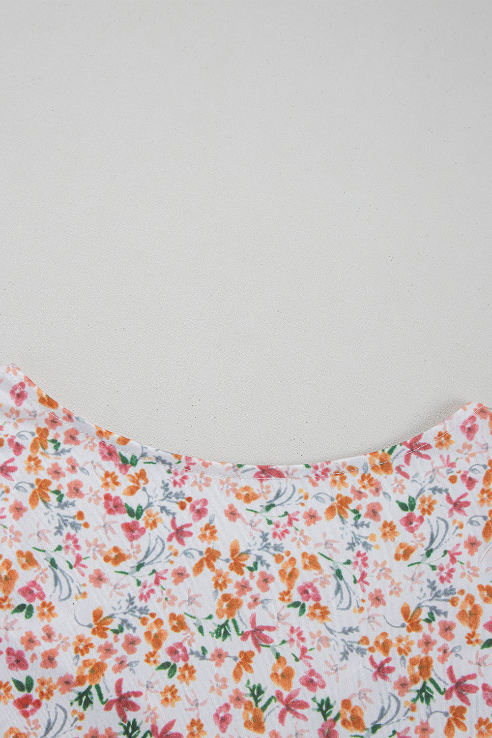 Orange Short Sleeve Floral Ruched Sweetheart Bodysuit