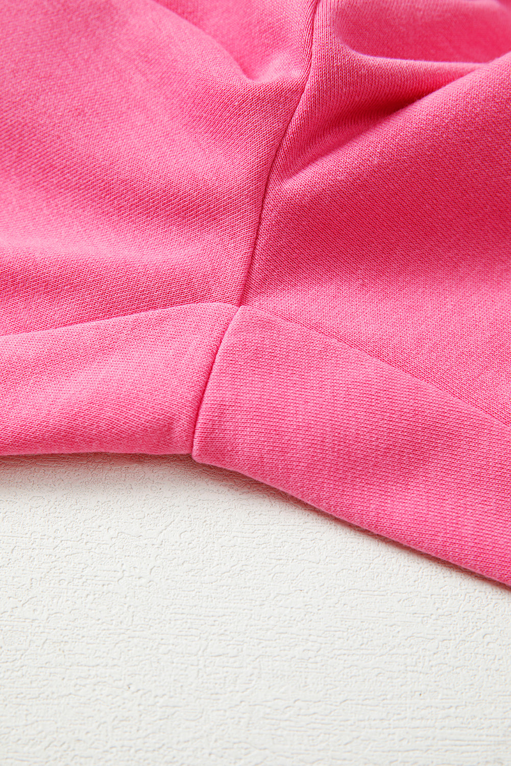 Bright Pink Plus Size Henley Drop Shoulder Pullover and Jogger Pants Two Piece Set