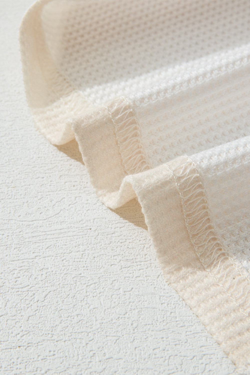 Pink Floral Patched Waffle Textured Colorblock V Neck Casual Hooded Top