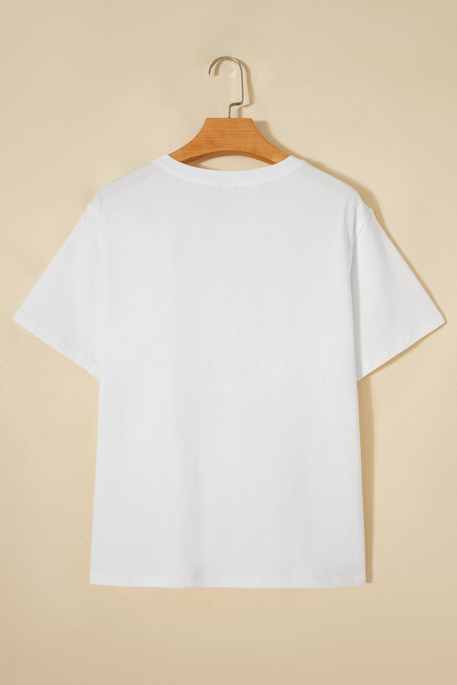 White Fancy Embroidered Patch Flag Casual T Shirt