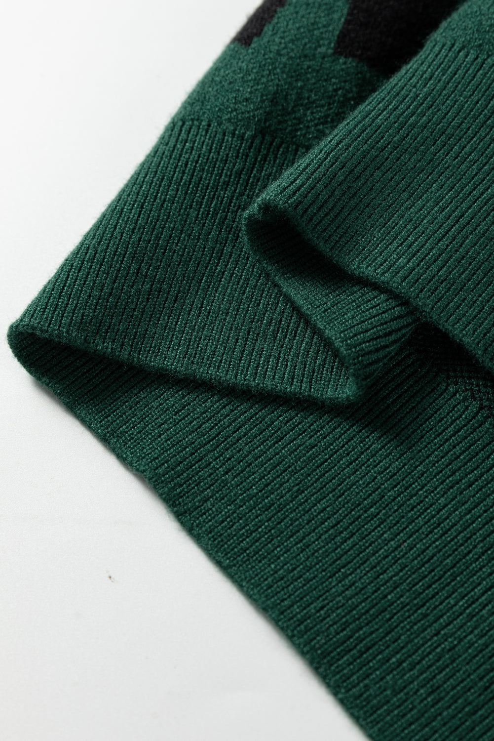 Racing Red Pearl Embellished Bow Pattern Loose Sweater