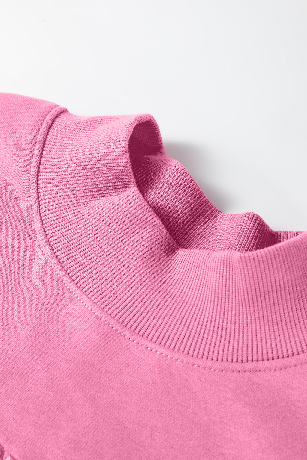 Apricot Pink Oversize Mock Neck Sweatshirt