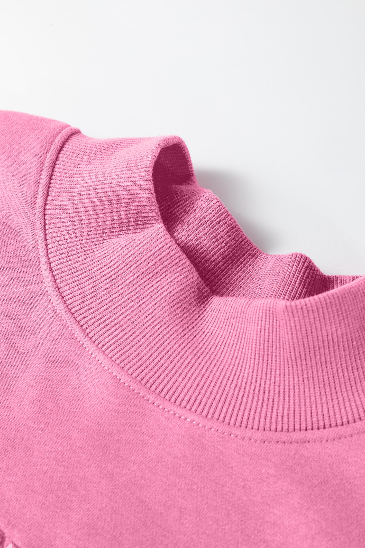 Apricot Pink Oversize Mock Neck Sweatshirt