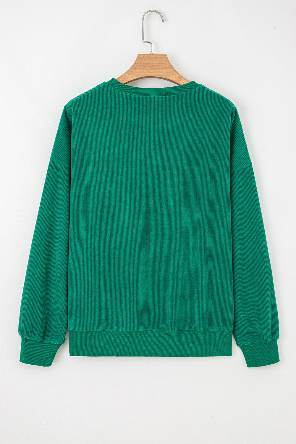Beige merry little thing Corded Letter Graphic Ribbed Loose Sweatshirt