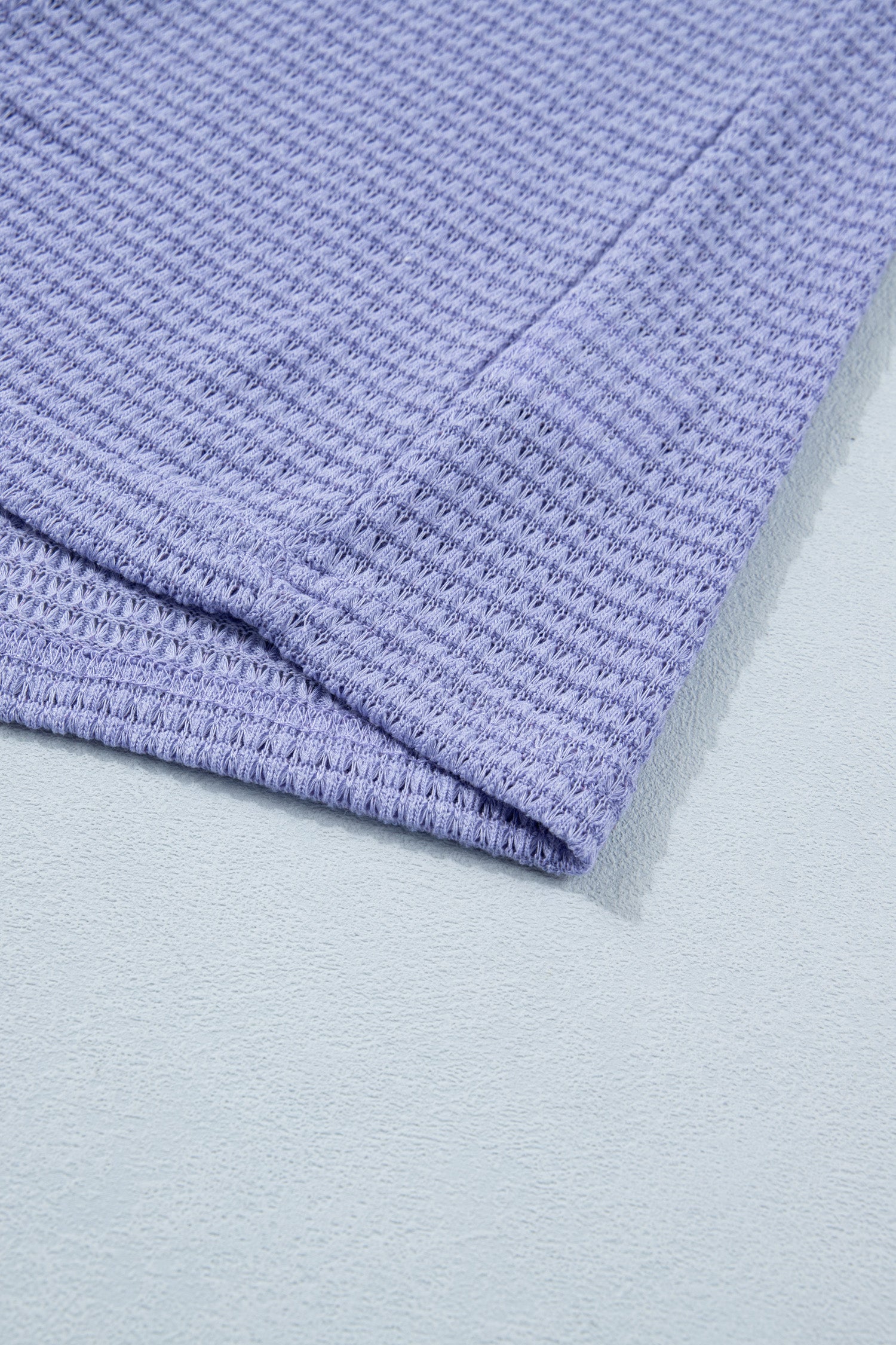 Wisteria V Neck Short Sleeve Plus Size Waffle Knit Top