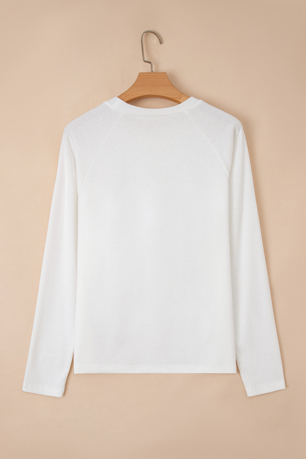 Black Solid Color Seam Detail Raglan Long Sleeve Top