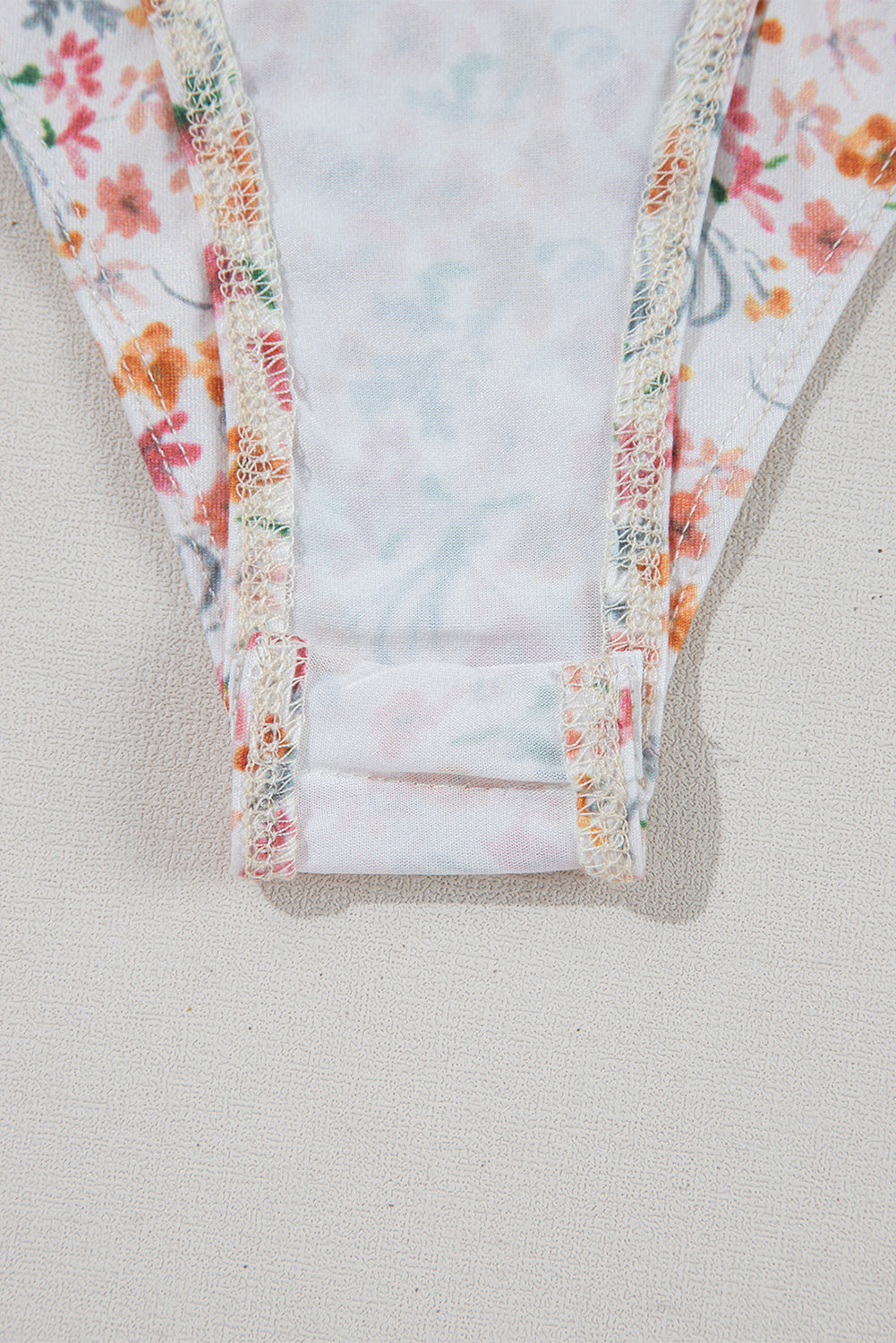 Orange Short Sleeve Floral Ruched Sweetheart Bodysuit
