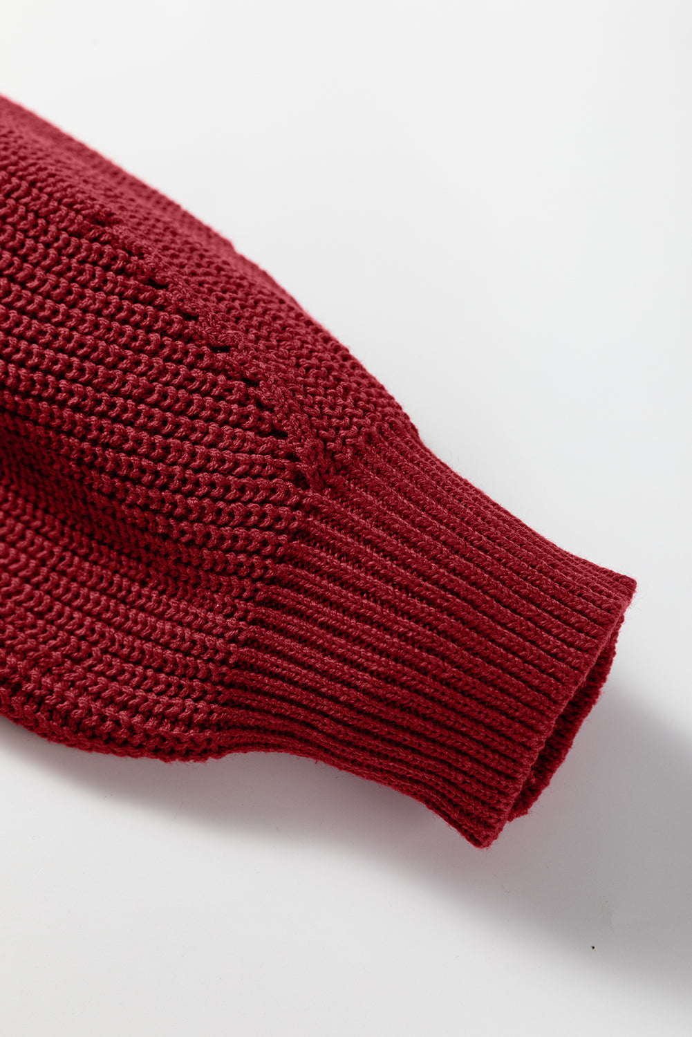 Mist Green Solid Color Front Seam Drop Shoulder Loose Sweater