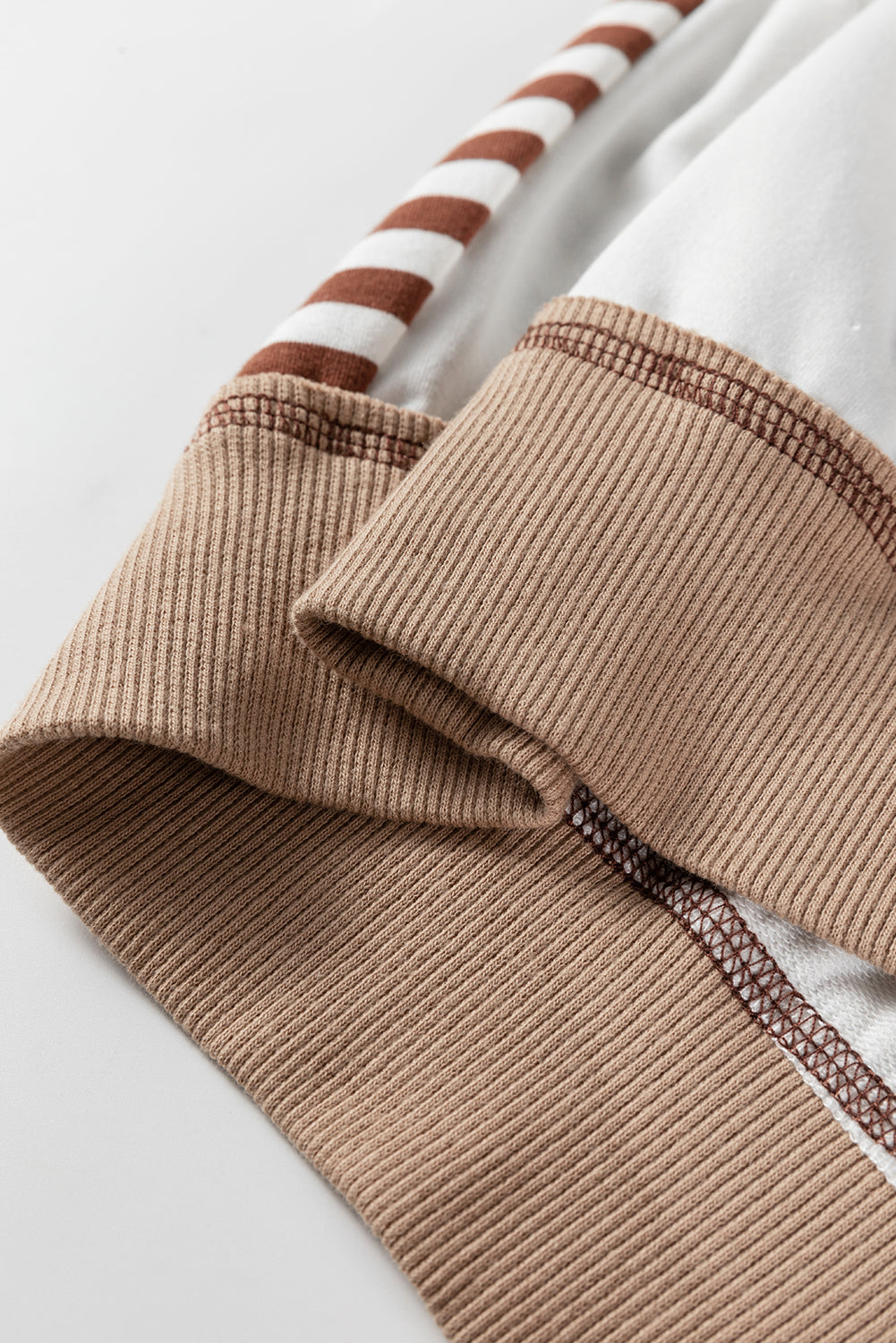 Green Stripe Colorblock Patchwork Contrast Stitching Oversize Sweatshirt