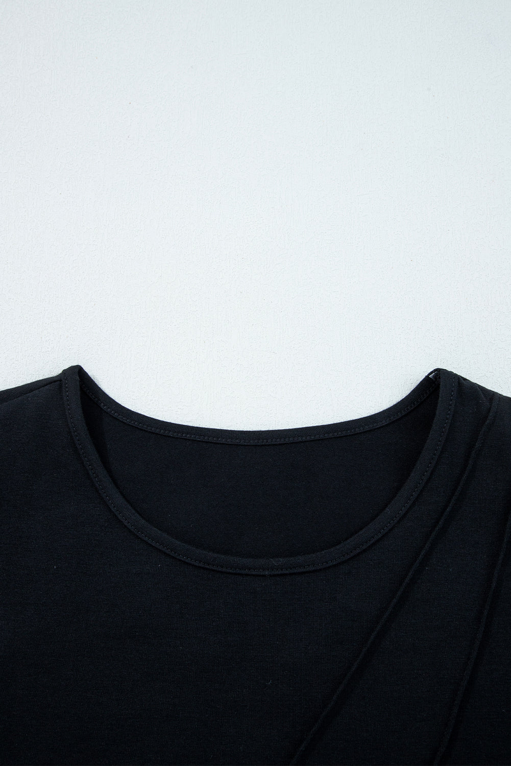 Blackish Green Asymmetric Seam Detail Solid Color Long Sleeve Top