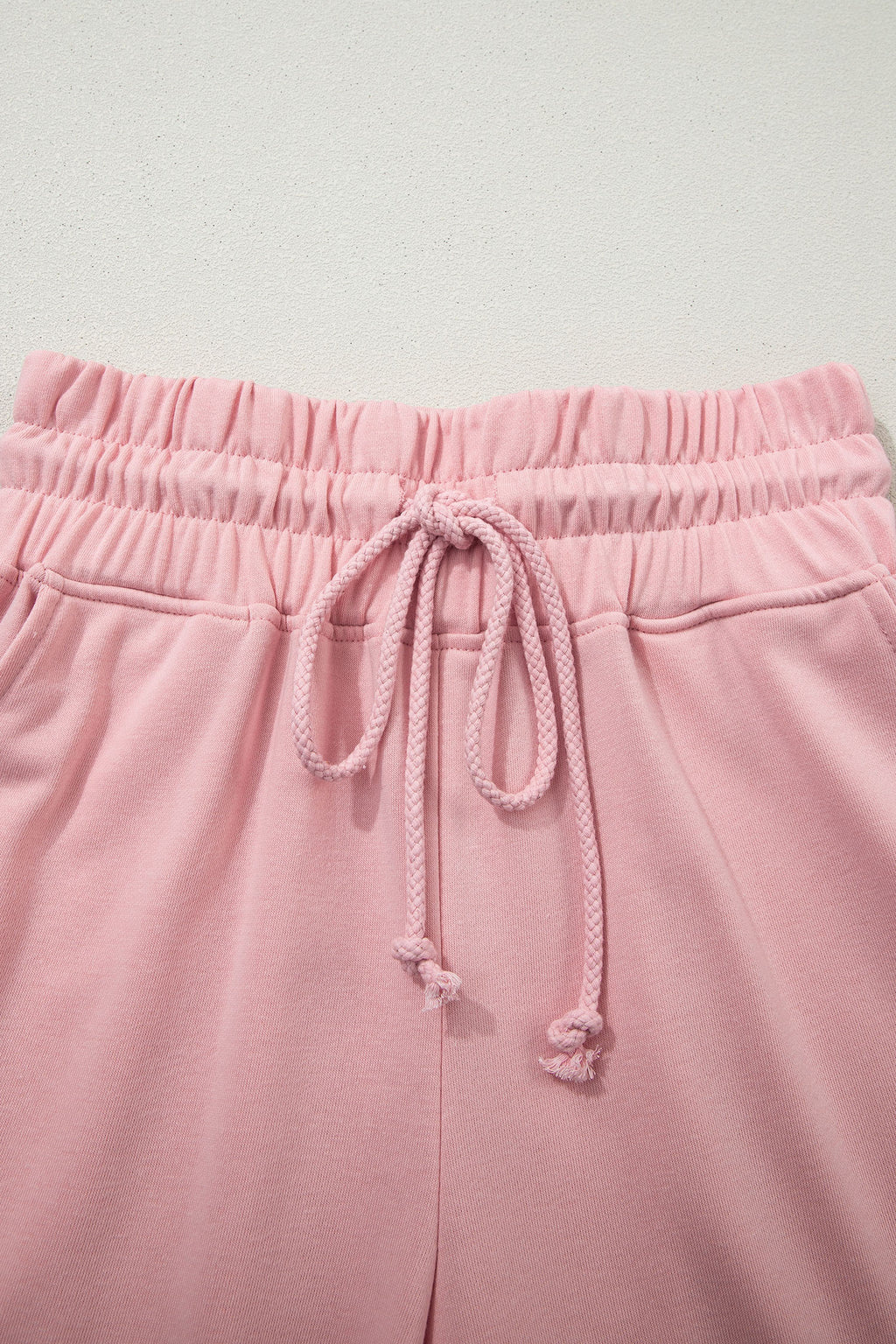 Clearly Aqua Solid Color Loose Tee Drawstring Wide Leg Pants 2pcs Outfit