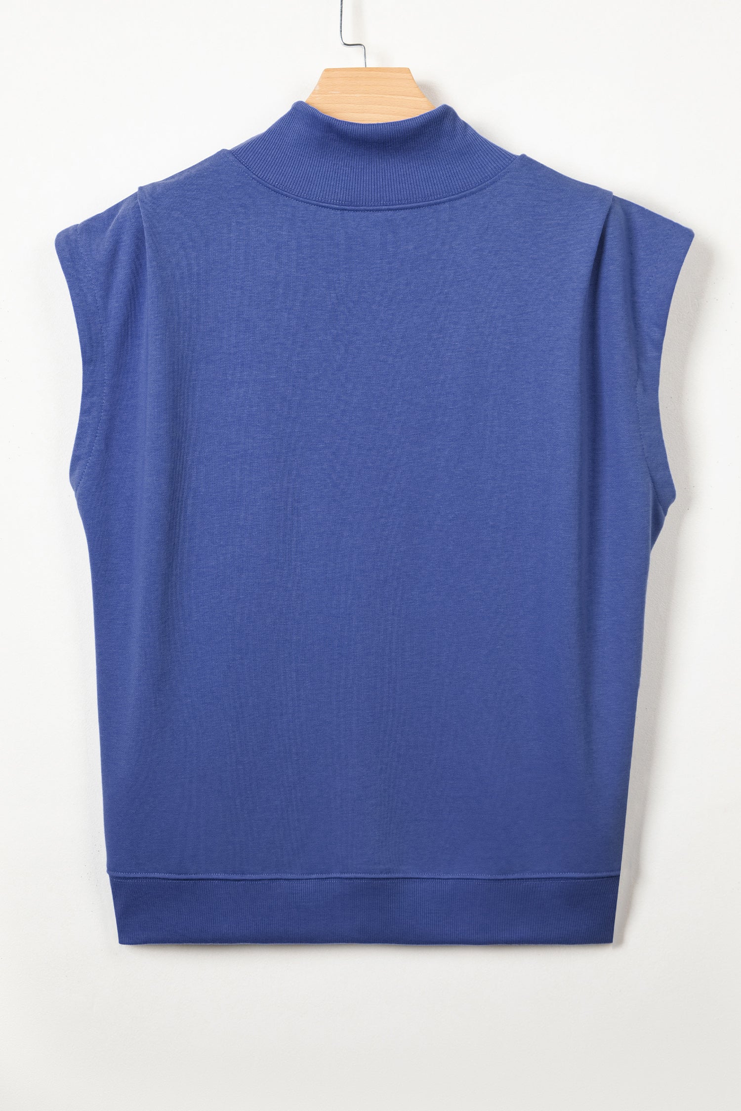 Pink Solid Color High Neck Cap Sleeve Loose Top