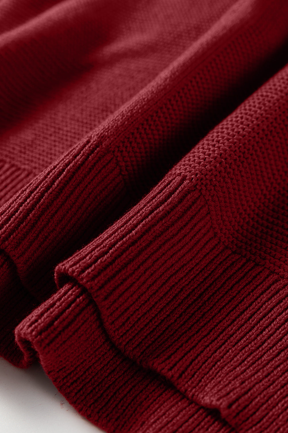 Mist Green Solid Color Front Seam Drop Shoulder Loose Sweater