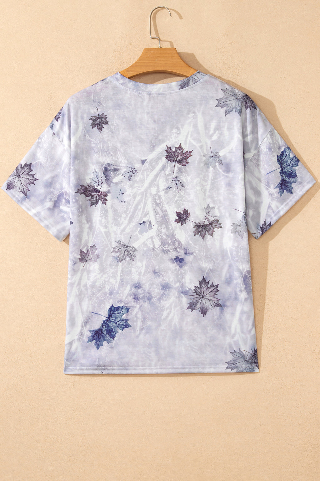 Gray Camouflage Woodland Print Drop Shoulder Tunic Tee