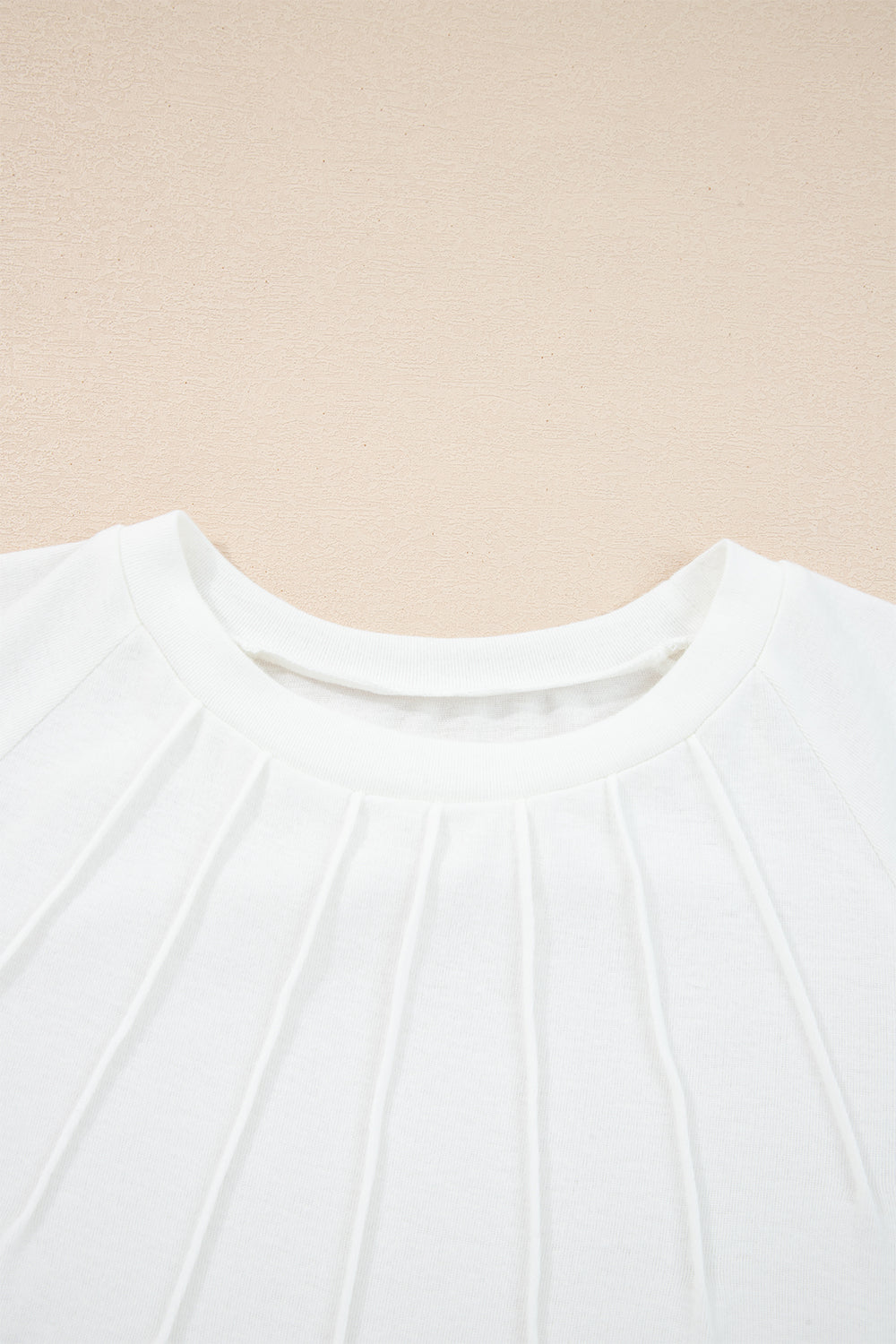 Black Solid Color Seam Detail Raglan Long Sleeve Top