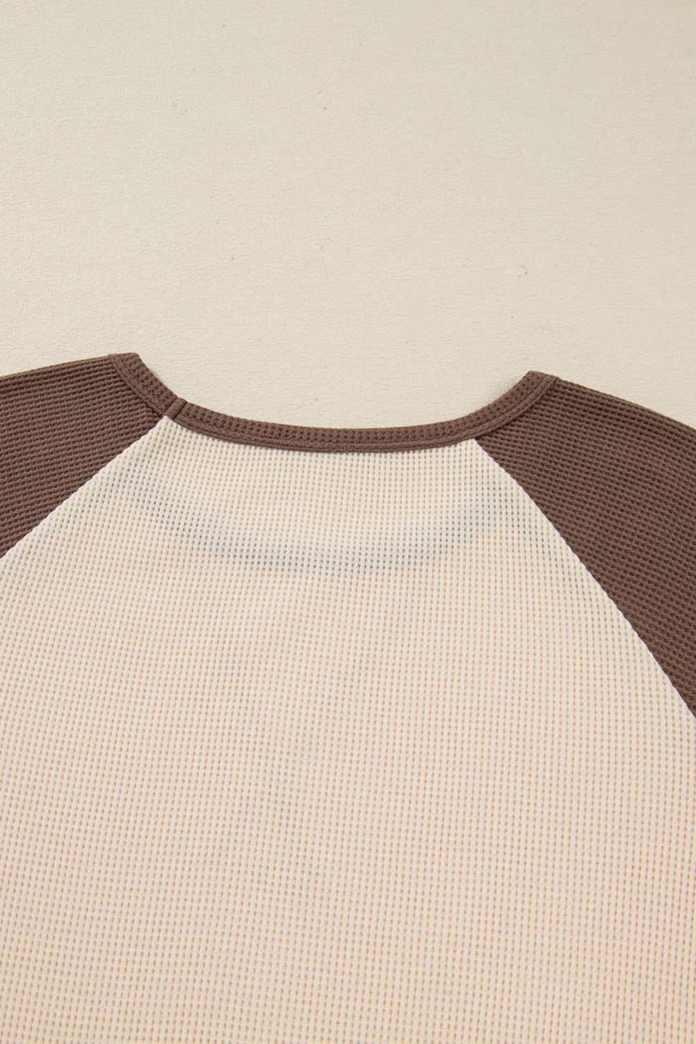 Brown Floral Print Patchwork Color Block Long Sleeve Top