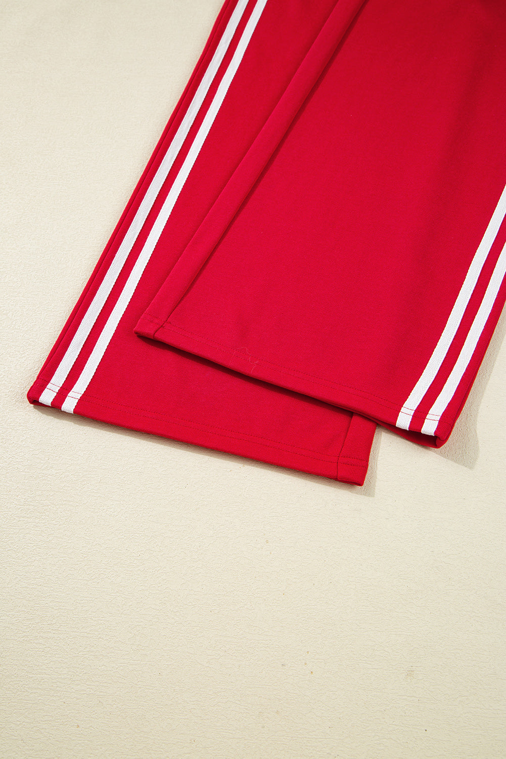 Black Varsity Striped Detail Crewneck Pullover Elastic Sweatpants 2pcs Outfit