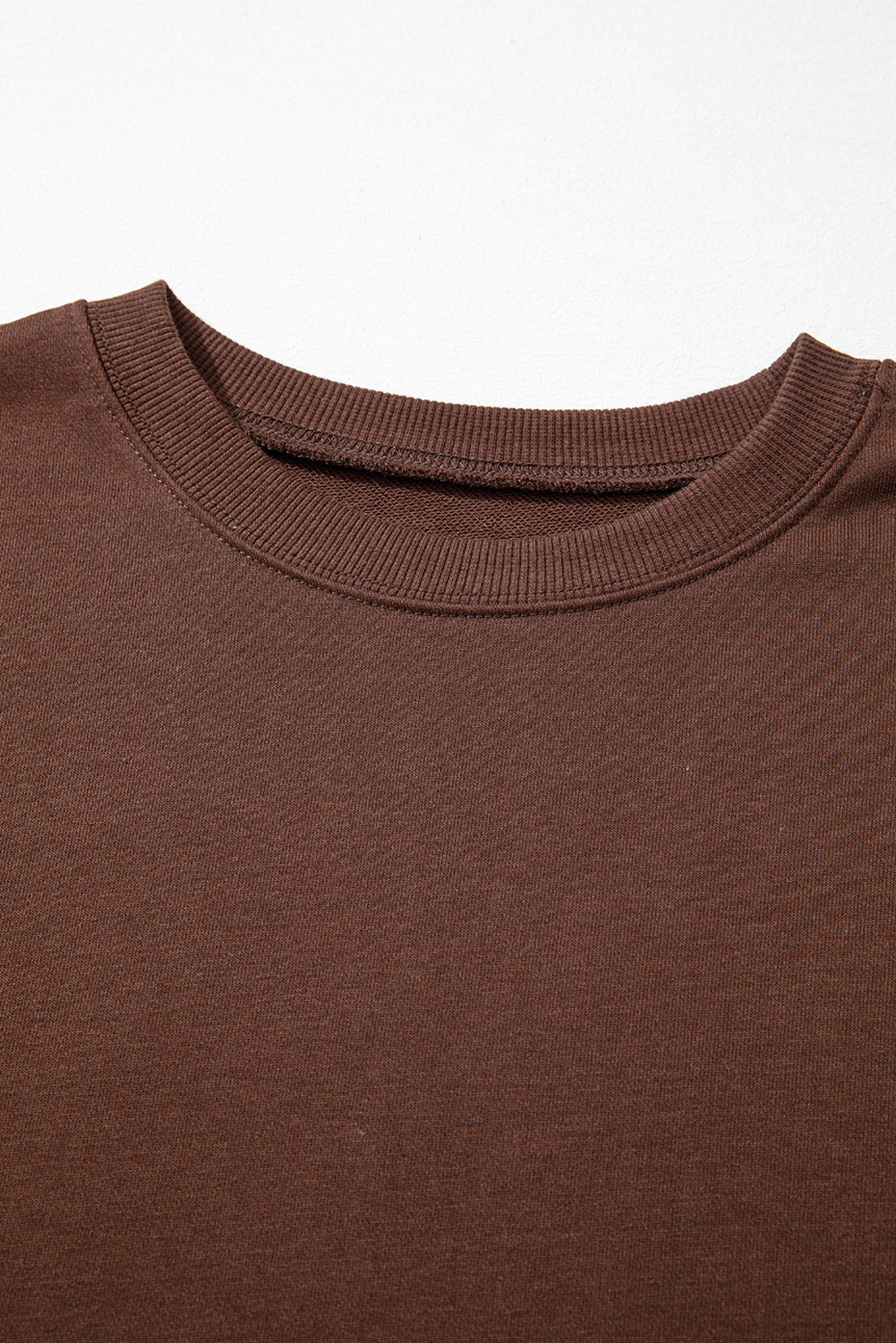 Coffee Varsity Striped Detail Drop Shoulder Oversized Sweatshirt