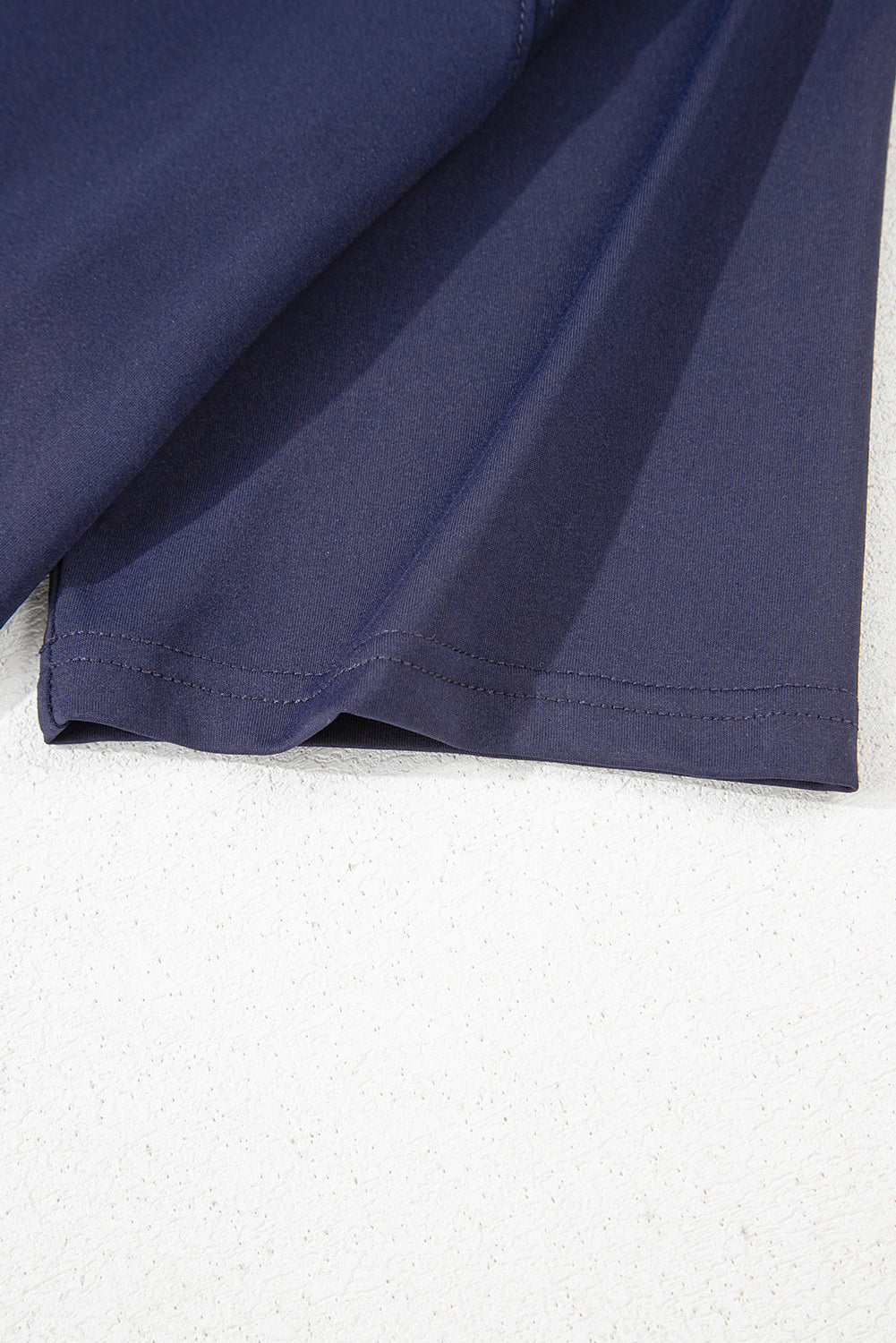 Navy Blue Raw Hem Loose Tee and Wide Leg Pants Set