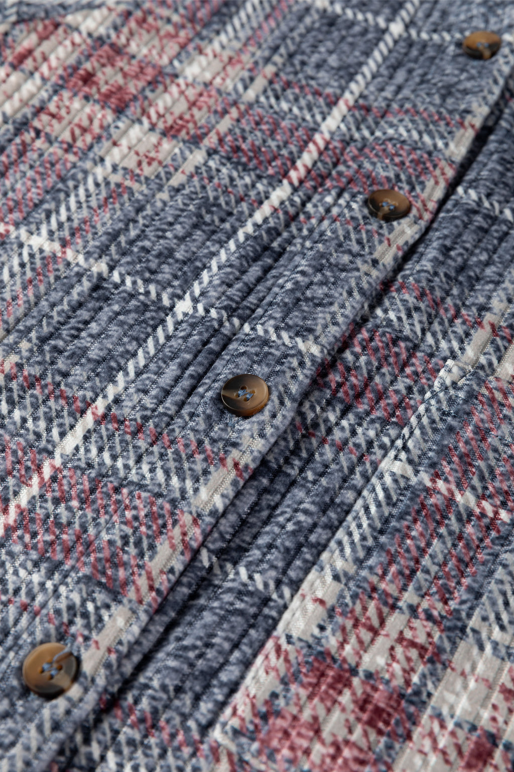 Multicolour Plaid Textured Chest Pocket Vintage Shirt