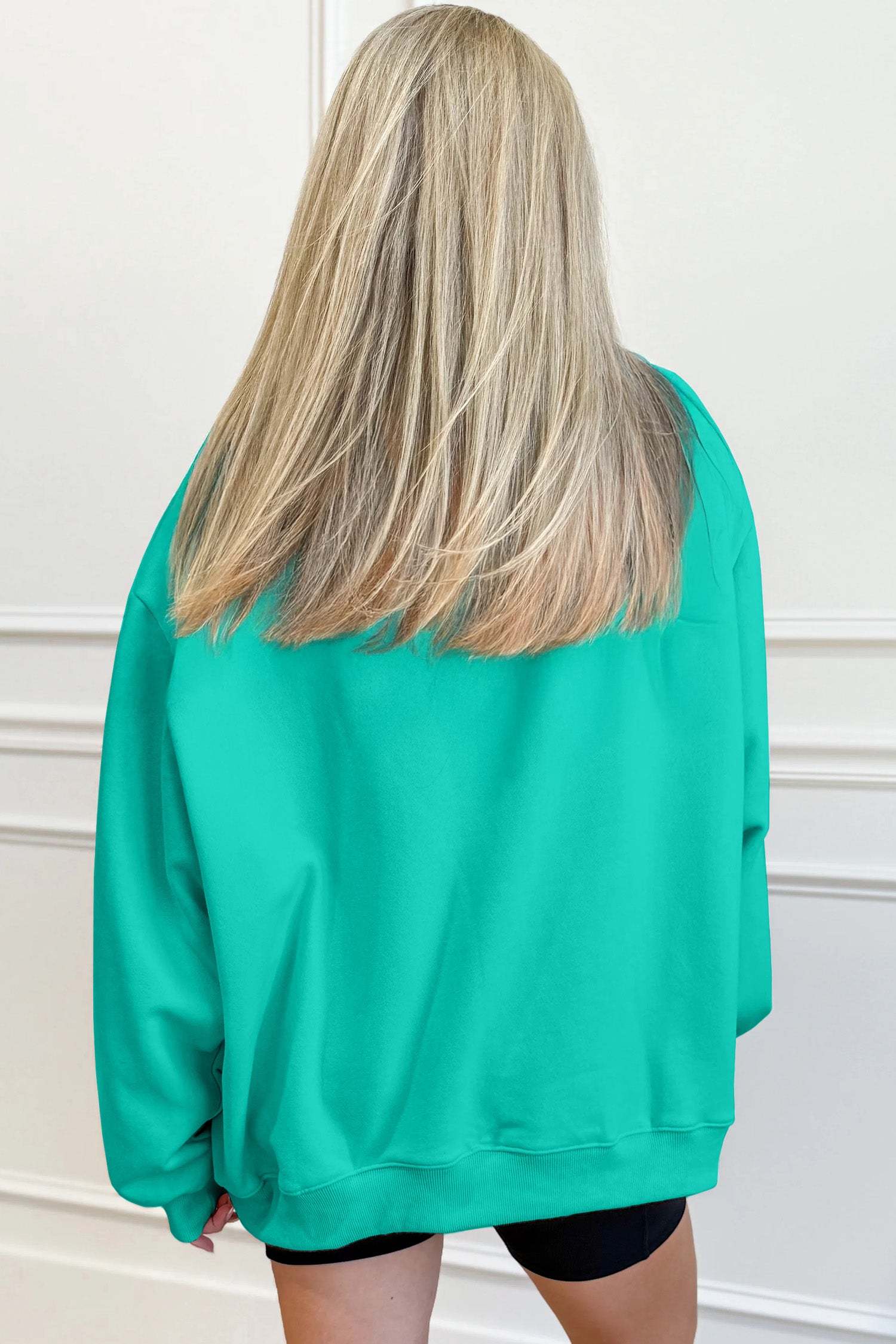 Apricot Pink Oversize Mock Neck Sweatshirt