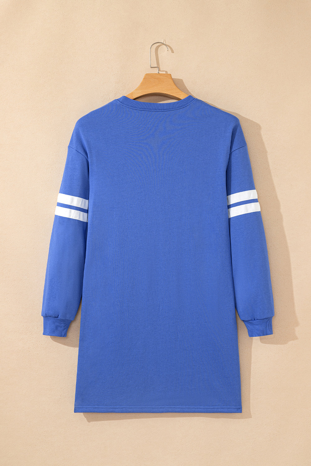 Black Varsity Contrast Banded Sleeve Shift Sweatshirt Dress