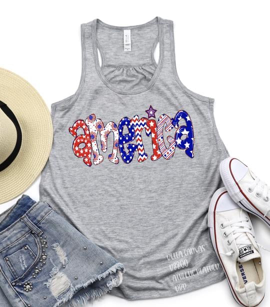 America graphic tee or tank