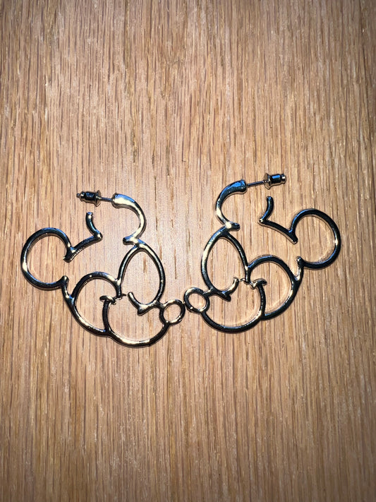 Mickey Mouse earrings, silver