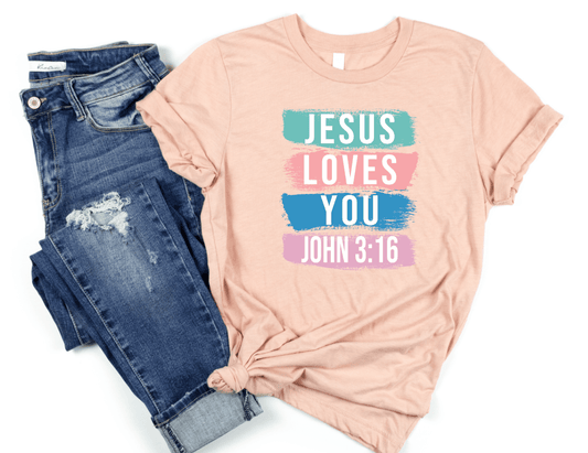 Jesus Loves You John 3:16 graphic tee